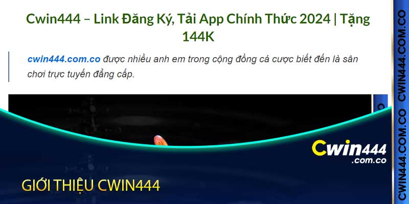 giới thiệu cwin444